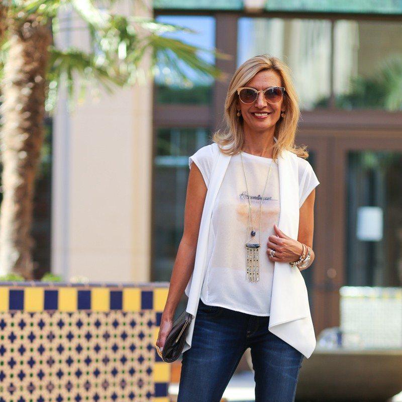 An Afternoon Of Wine Tasting Wearing Our Ivory Vest - Just Style LA