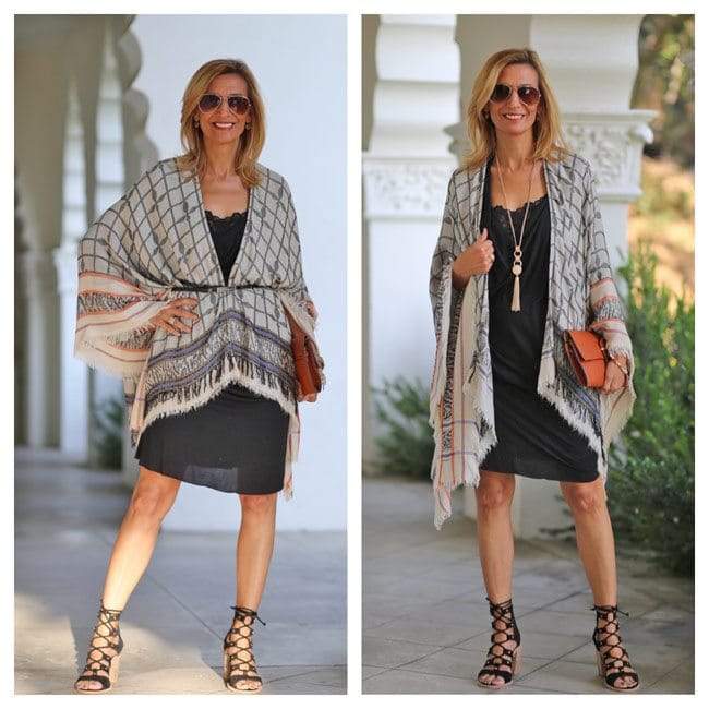 Our Boho Black Print Poncho Styled Two Ways - Just Style LA