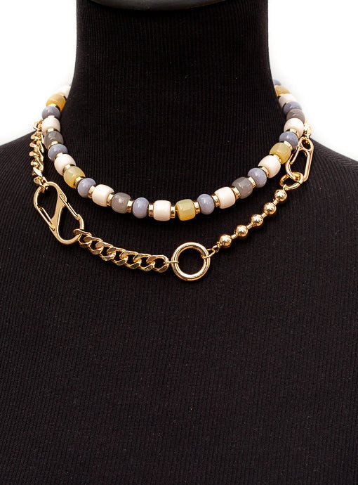 Mix Beads Gold Necklace main image 0