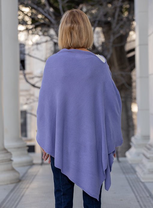 Periwinkle Pull On Poncho - Just Style LA
