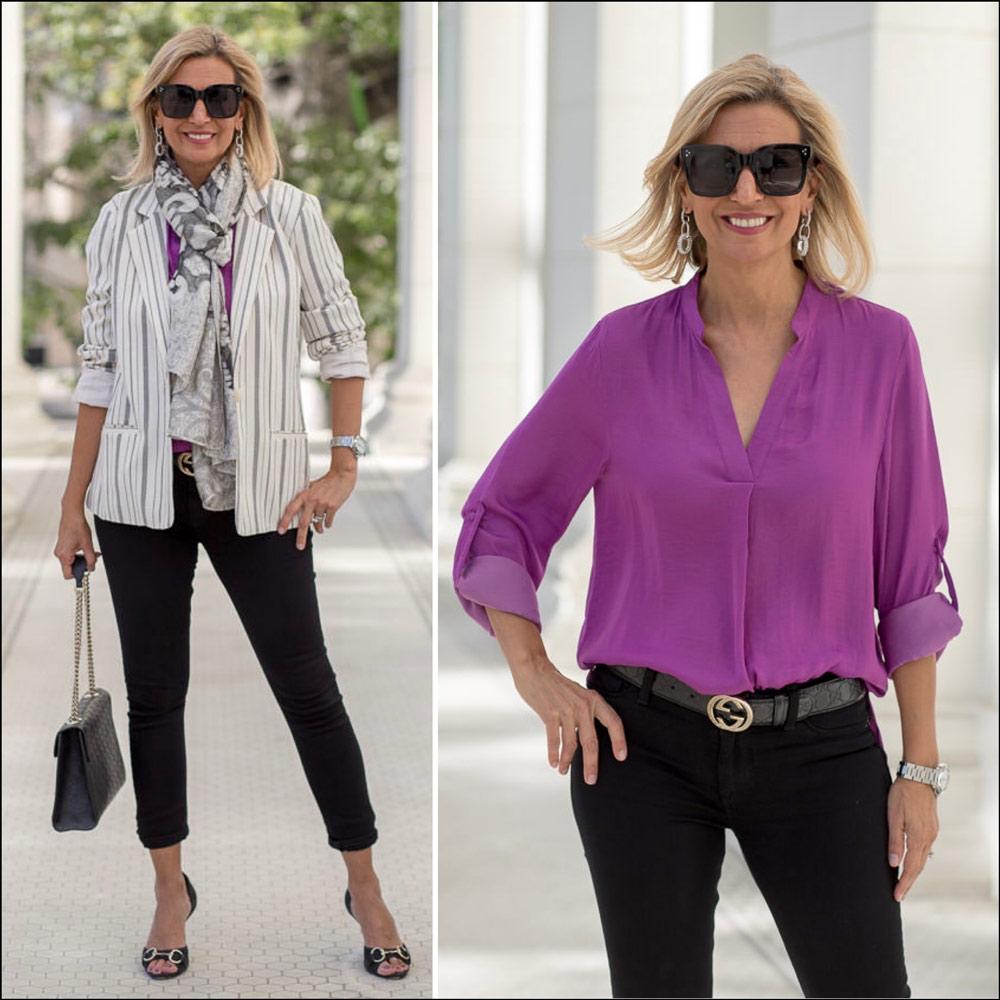 A Chic Transitional Look With A Pop Of Color - Just Style LA