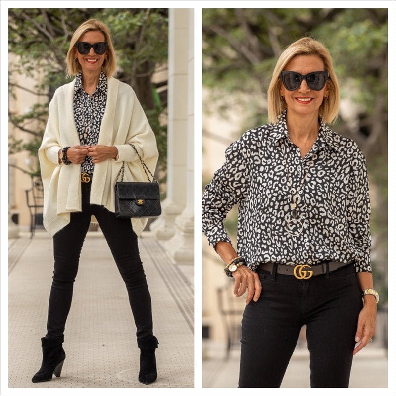 A New Cape Cardigan Mixed With Leopard – Just Style LA
