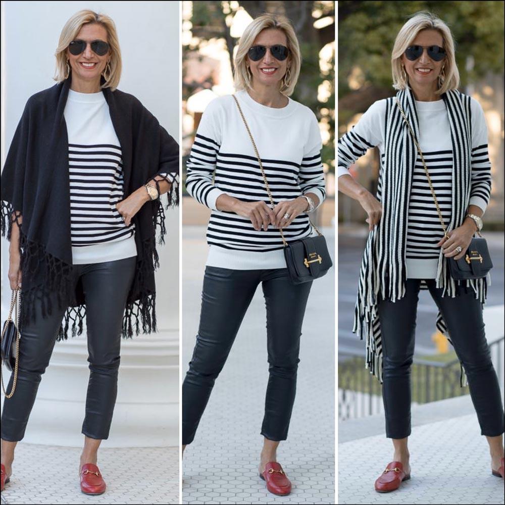 A Stripe Mix In Black And Ivory - Just Style LA