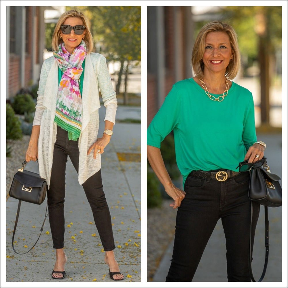 Adding bright colors to a black and white look - Just Style LA
