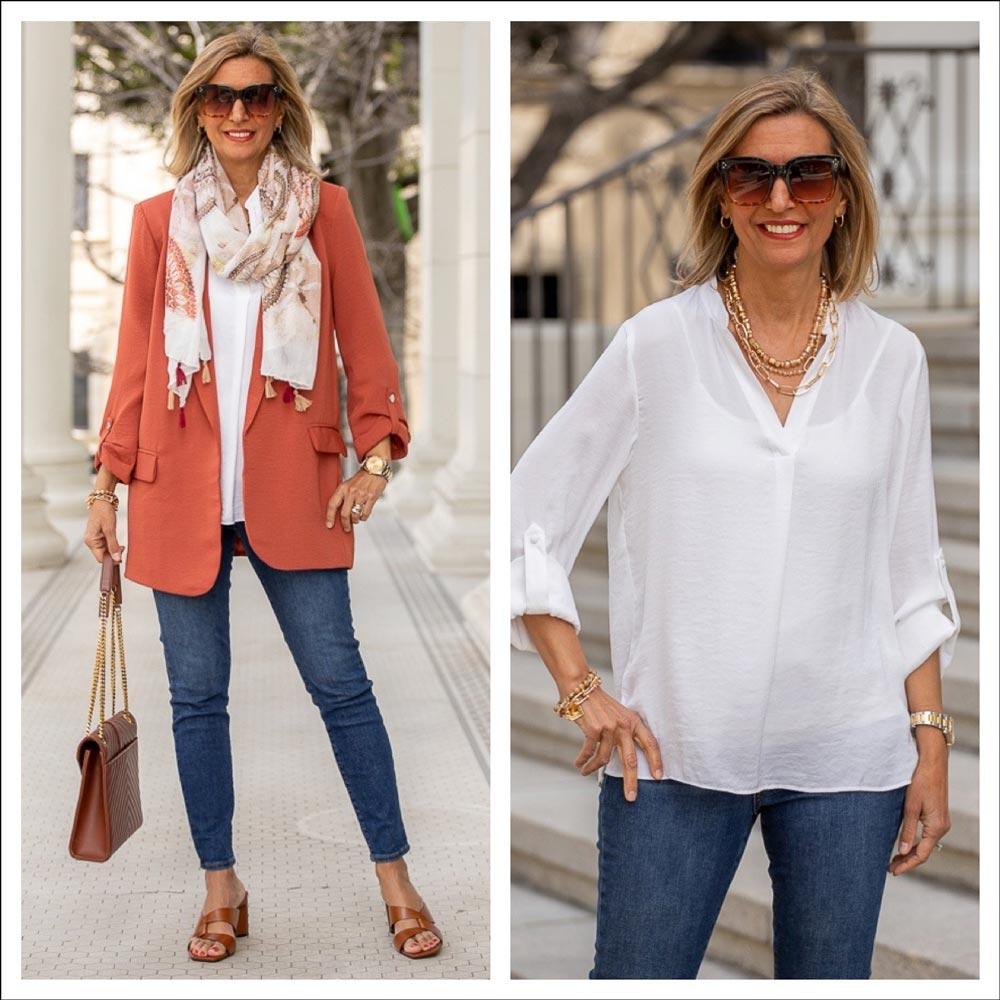 Blazers Combined With White Blouses And Jeans - Just Style LA