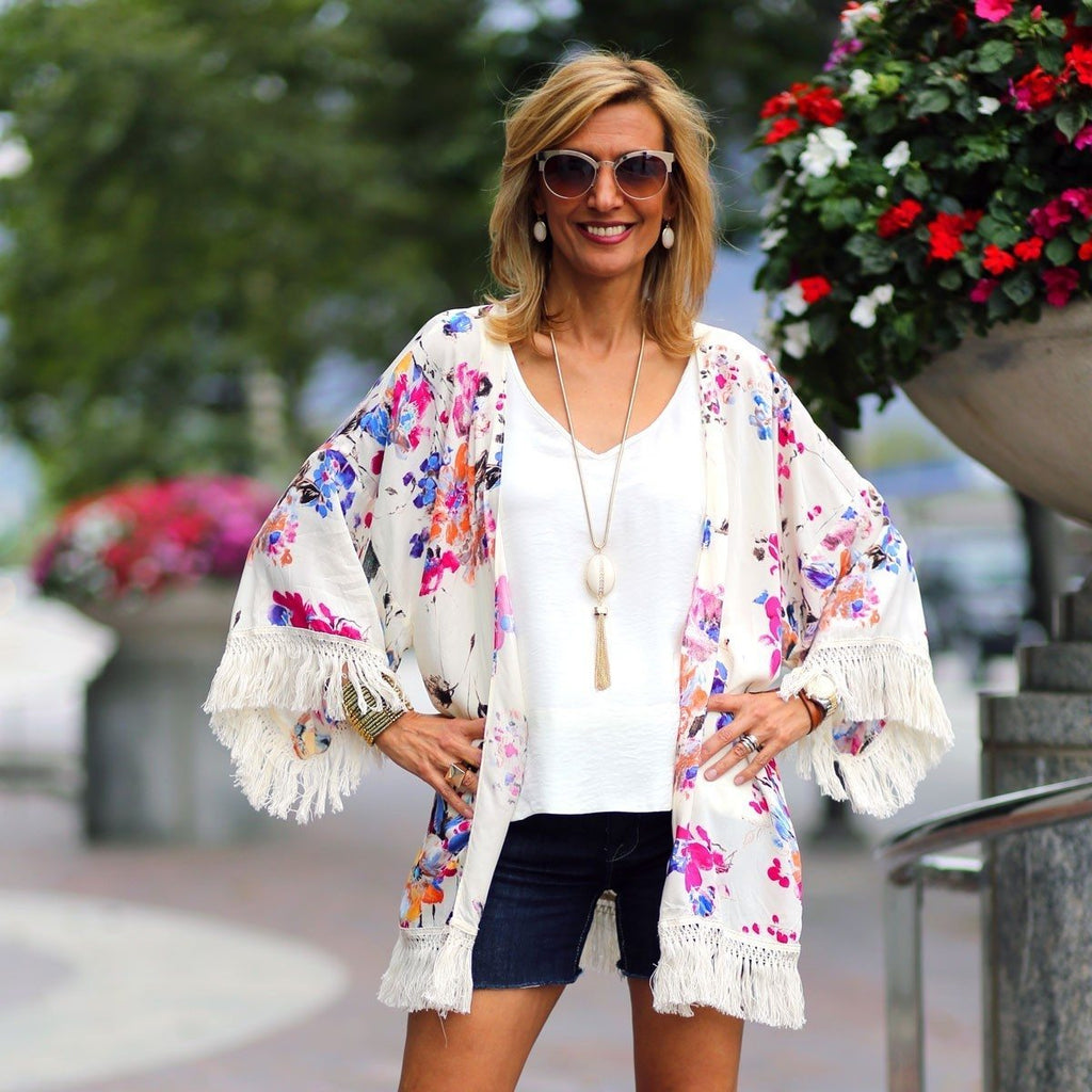 Celebrating The Fourth Of July Wearing Our New Rose Kimono - Just Style LA