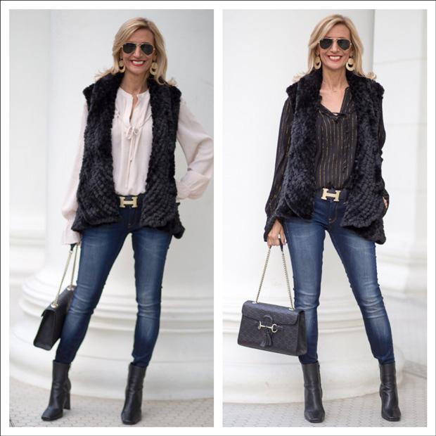 Cozy Yet Chic In Our Lux Black Faux Fur Vest - Just Style LA