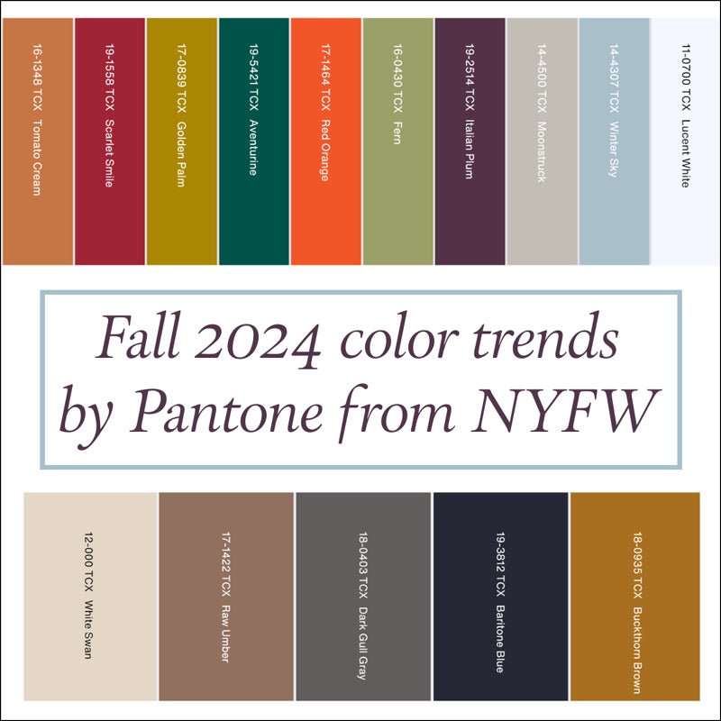 Fall Winter 2024, 2025 Fashion Color Trends - Just Style LA