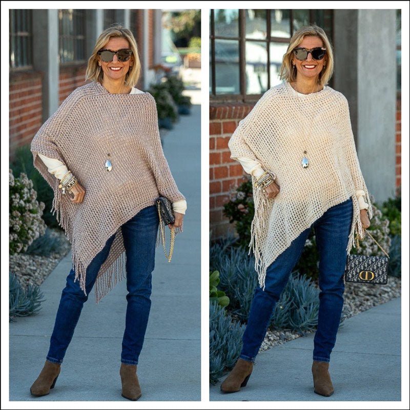How To Wear Our Shimmer Ponchos Casually - Just Style LA