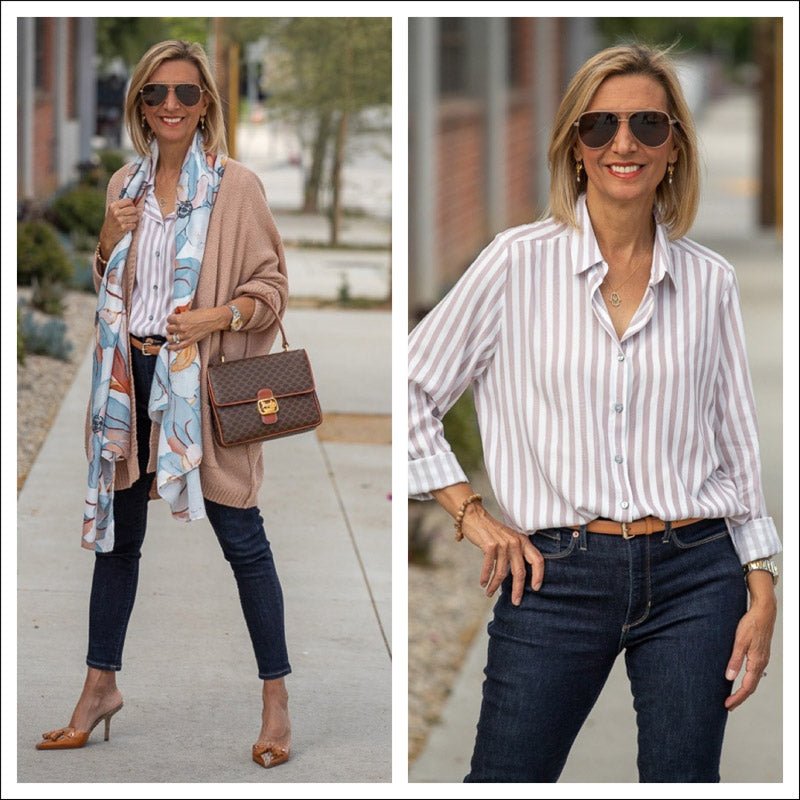 Mixing Stripes With Florals And A Cozy Cardigan - Just Style LA