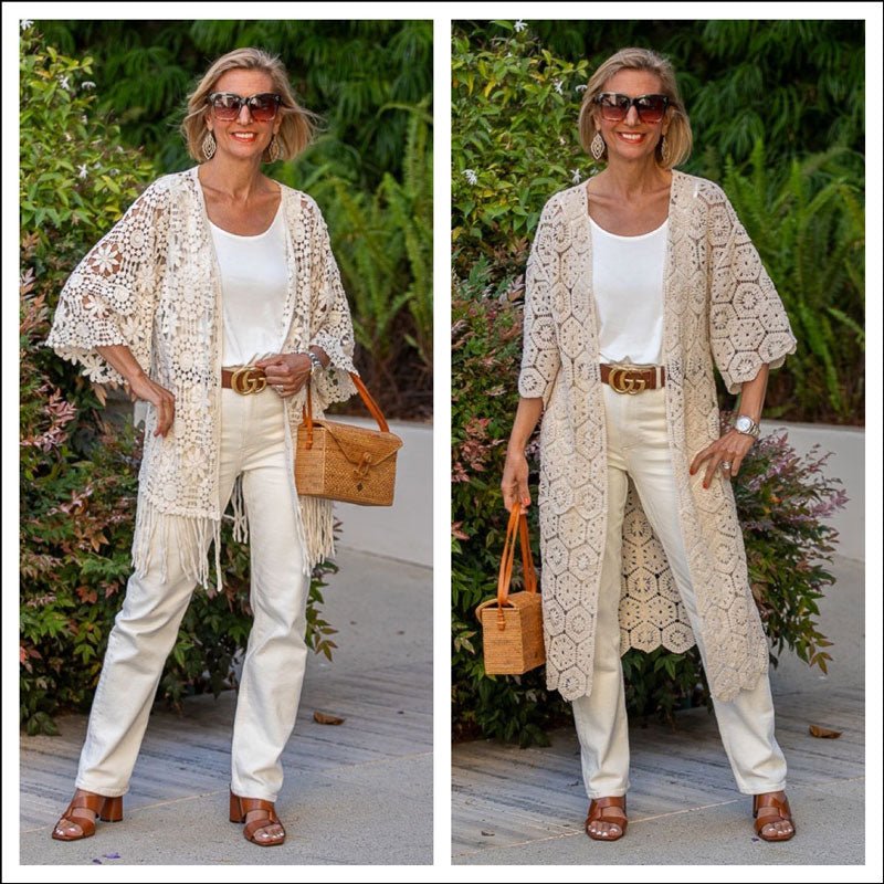 Monochromatic Chic In Our Crochet Cardigans - Just Style LA