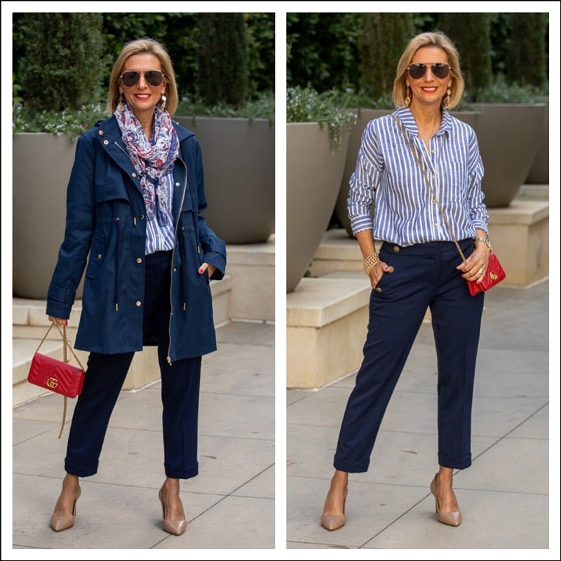 16 Navy Blue Pants Outfit Ideas, Courtesy of the Fashion Set | Blue pants  outfit, Pants outfit work, Navy pants outfit women