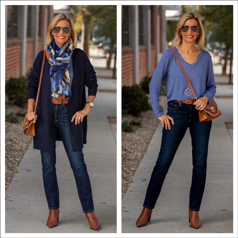 Navy Blue And Rust A Rich Fall Color Combo - Just Style LA