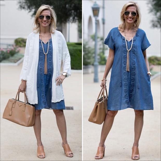 Our Casual And Fun Embroidered Denim Dress - Just Style LA