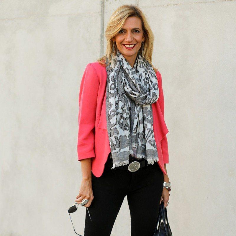 Our Cosmo Jacket Mixed With A Burnout Print Scarf - Just Style LA