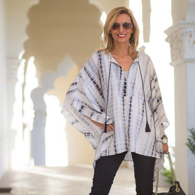 Our New Gray And Black Print Kaftan - Just Style LA