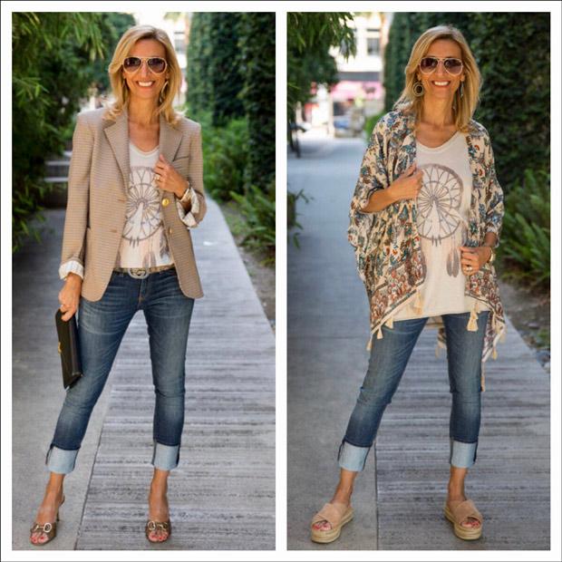 Our New Italian Tan Graphic Top Styled Two Ways - Just Style LA