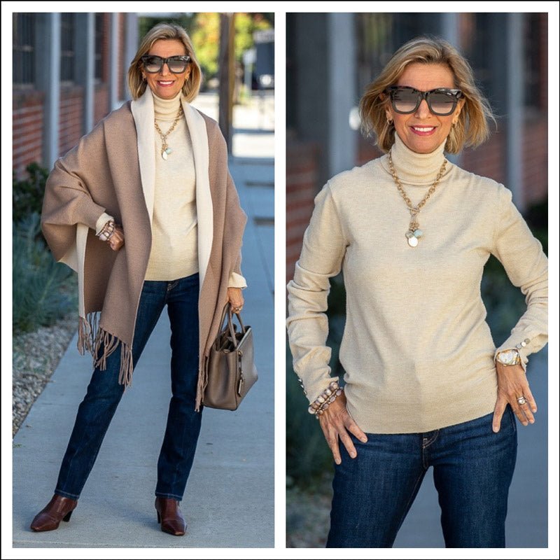 Our New Taupe Cream Shrug Cardigan with Fringe – Just Style LA