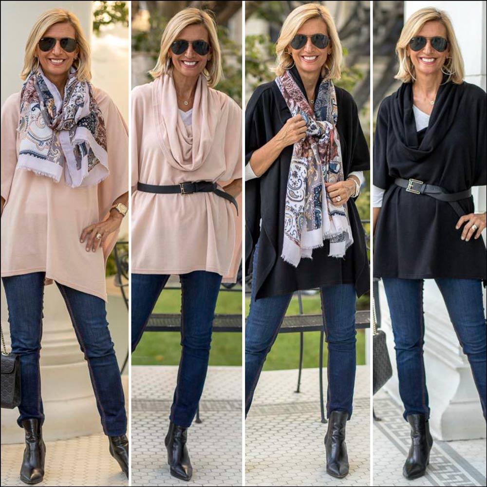 Our Two New Cowl Neck Pull On Ponchos - Just Style LA