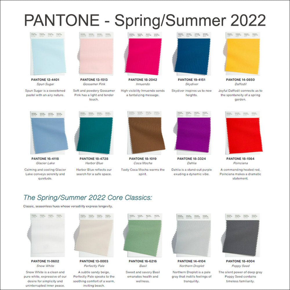 Pantone Spring Summer 2022 Color Trends - Just Style LA