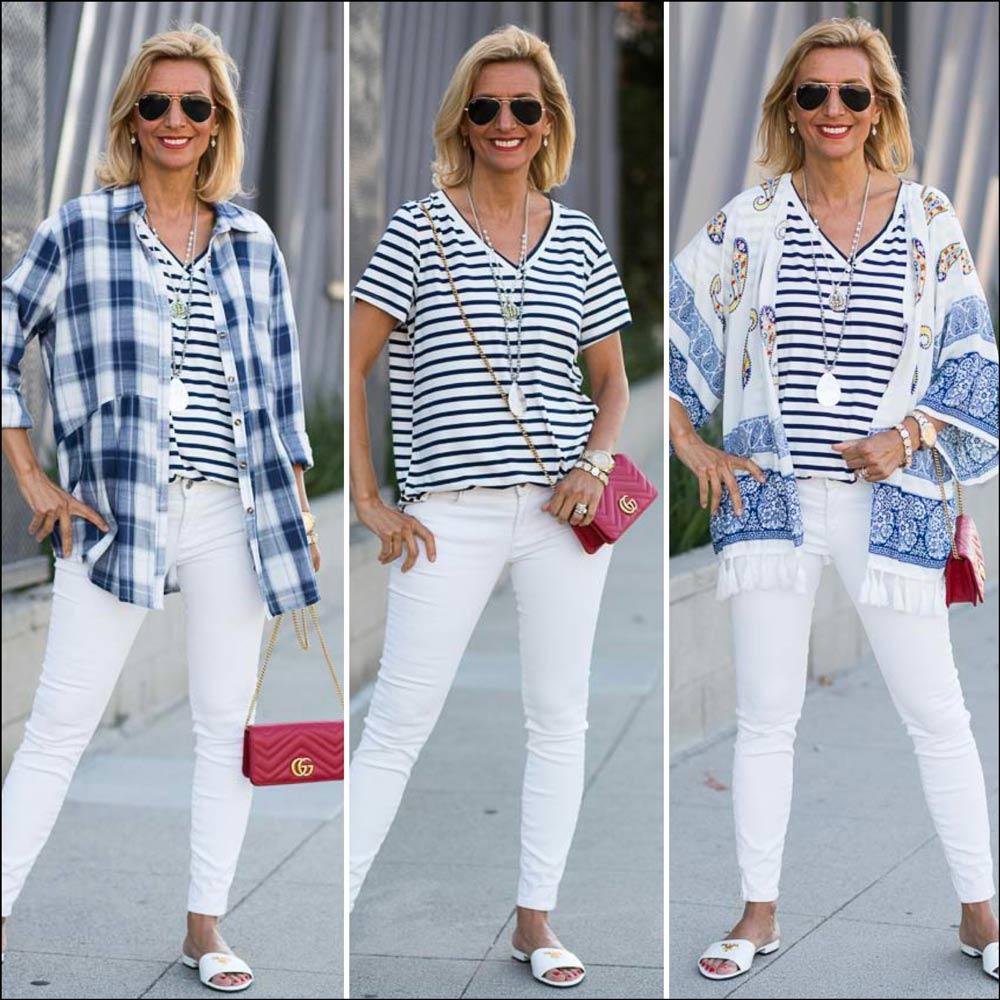 Pattern Mixing In Red White And Blue - Just Style LA