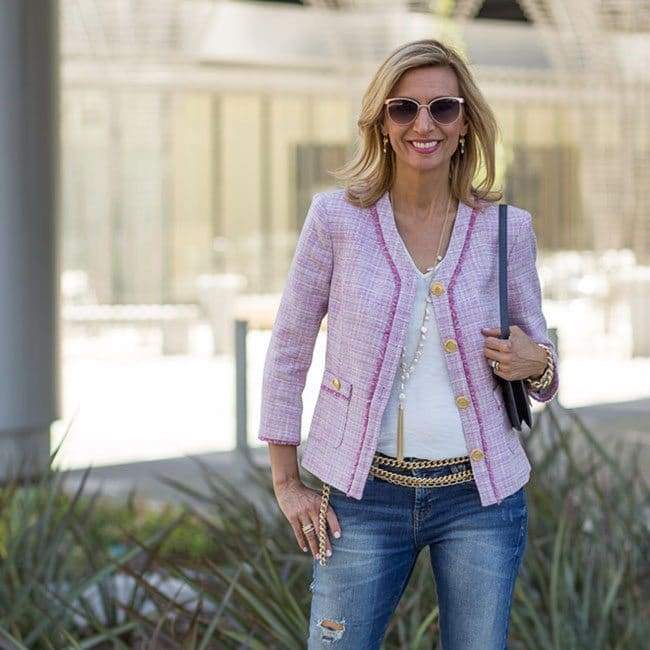 Pretty In Pink In Our Rose Fringe Jacket - Just Style LA