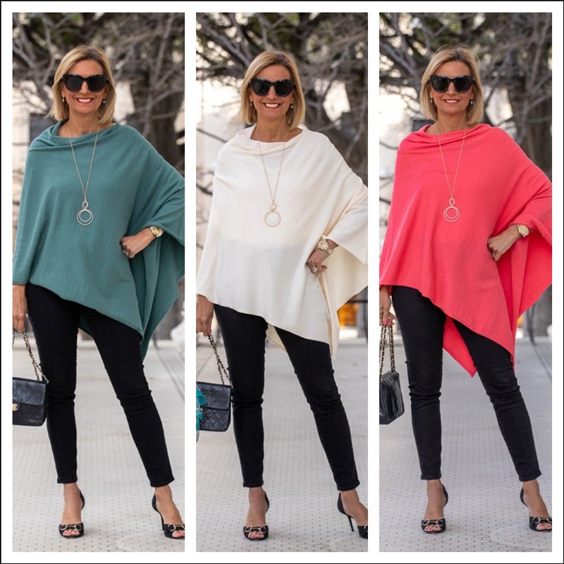 Spring Ponchos Styled With A Pretty Scarf - Just Style LA