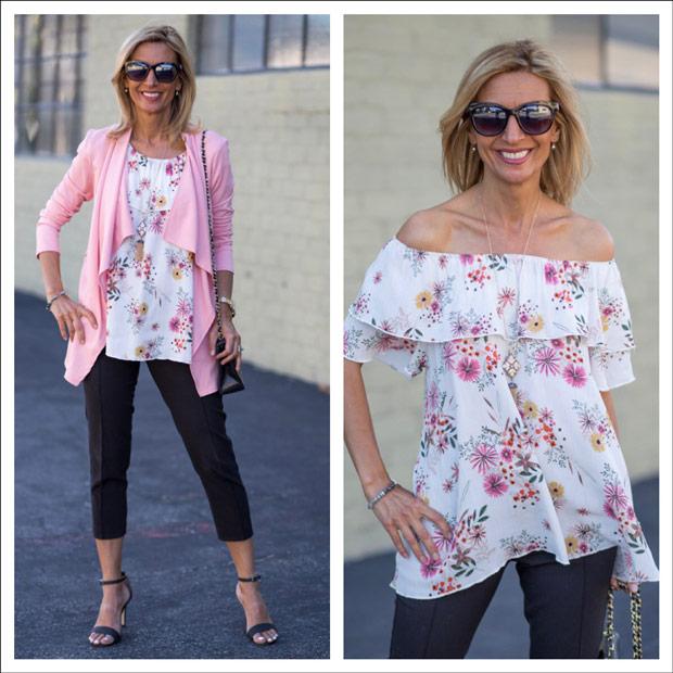 Tickled Pink In Our Floral Print Off The Shoulder Ruffle Blouse - Just Style LA