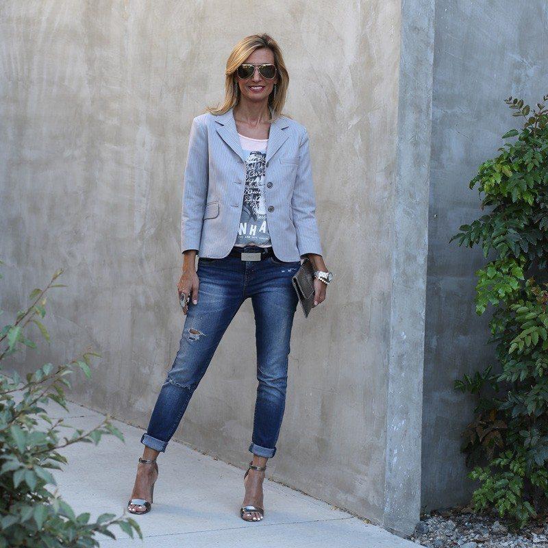 Transitioning Into Fall With Our Savannah Stripe Blazer – Just Style LA