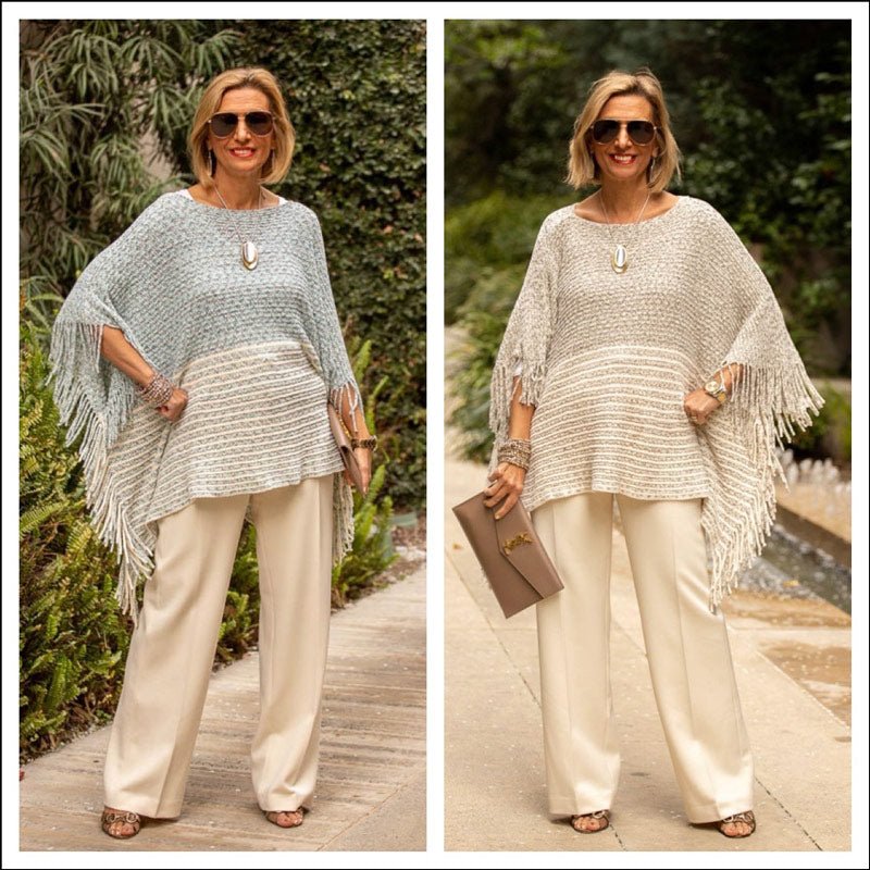 Two Beautiful Chenille Ponchos With Fringe - Just Style LA