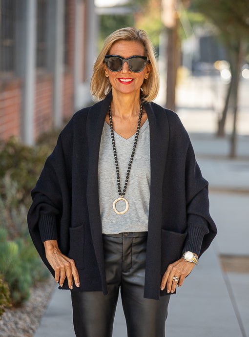 Black Short Shrug Cardigan With Pockets - Just Style LA