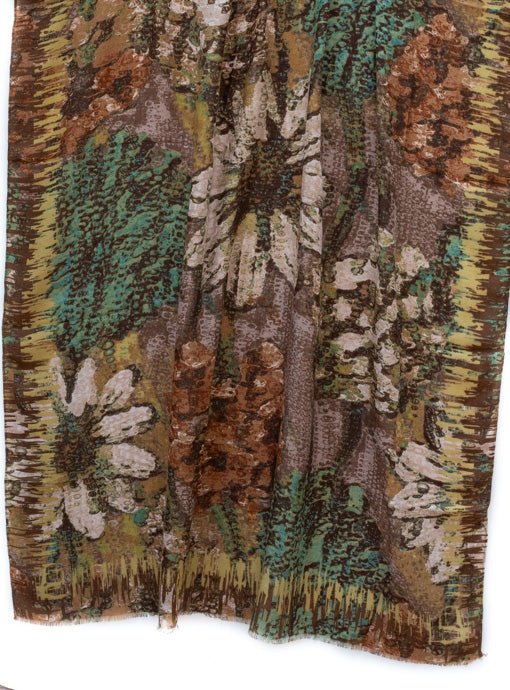 Brown Multi Floral Abstract Print Scarf Shawl - Just Style LA