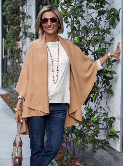 Camel Cape Vest - Just Style LA