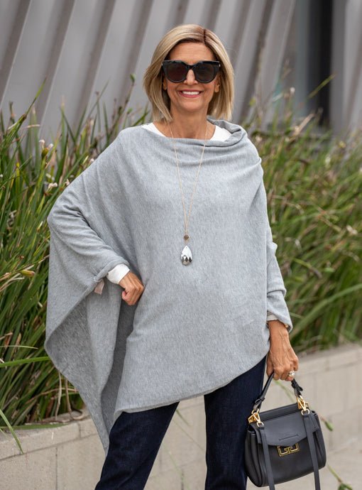 CLANE 25SS PONCHO SWEAT TOPS グレー CLANE トレーナー スウェット PONCHO SWEAT TOPS レディース