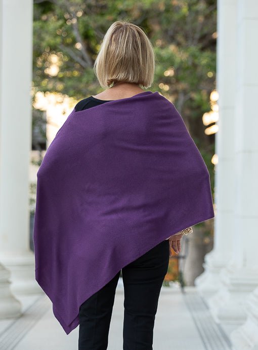 Purple Pull On Poncho - Just Style LA