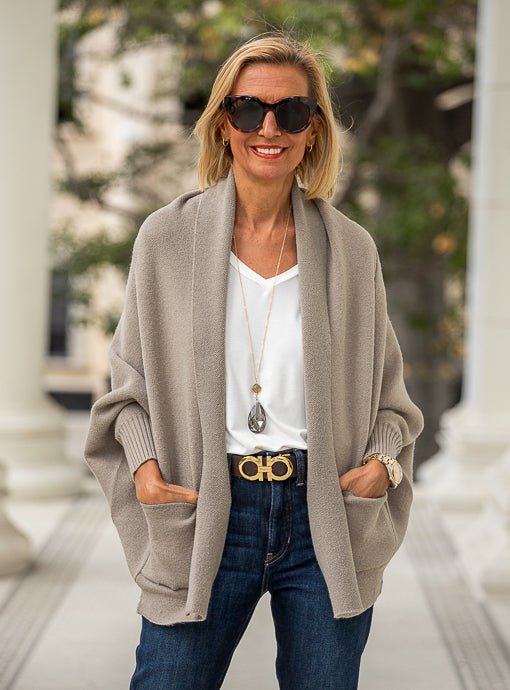 Cardigans Warm Shrug Putty Short Shrug Cardigan With Pockets