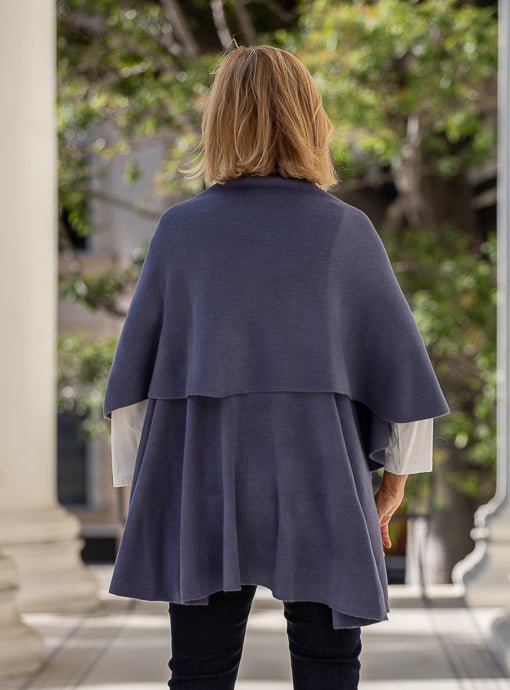 Slate Blue Cape Vest - Just Style LA