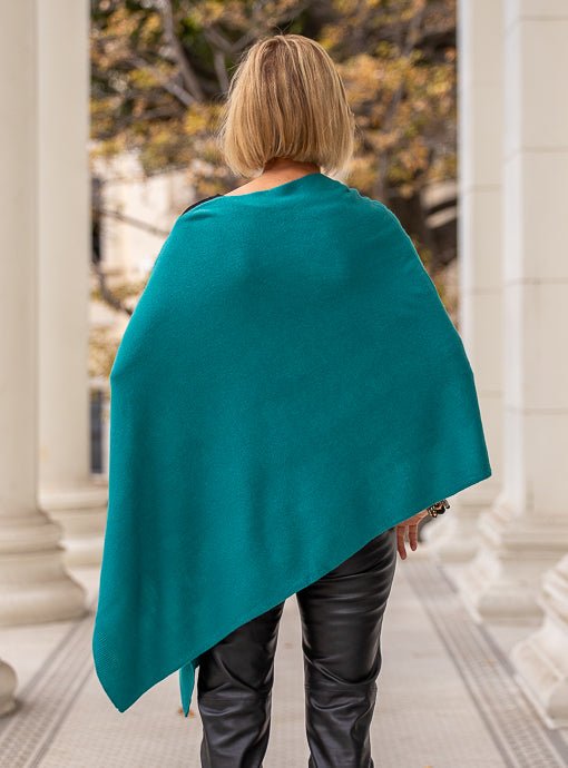 Teal Pull On Poncho - Just Style LA