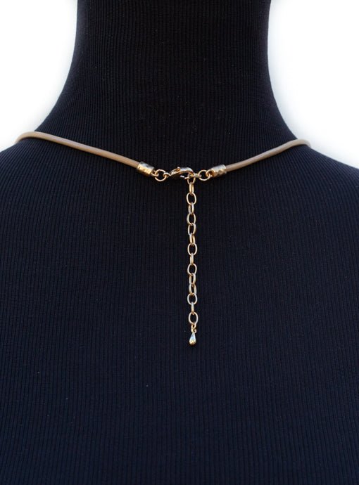 Tricolor Hammered Metal Necklace And Earring Set - Just Style LA