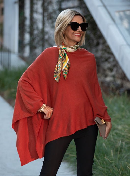 Verona Sienna Pull On Poncho - Just Style LA