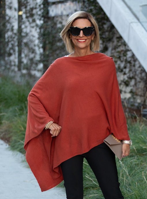 Verona Sienna Pull On Poncho - Just Style LA