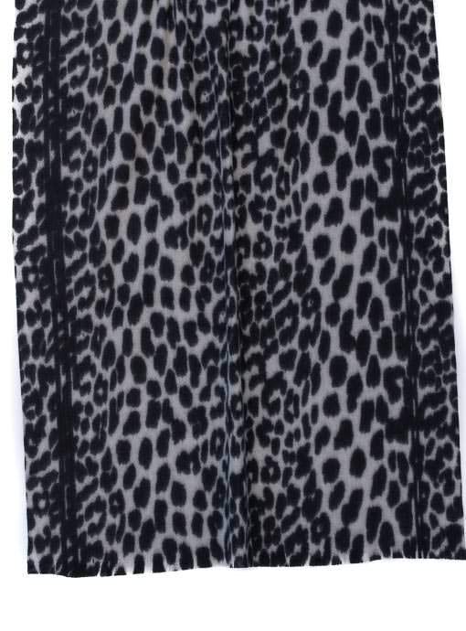 Black Gray Brushed Leopard Print Scarf Shawl - Just Style LA