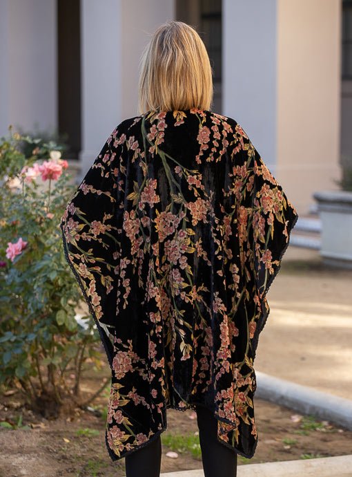 Our Beautiful Floral Velvet Burnout Kimono – Just Style LA