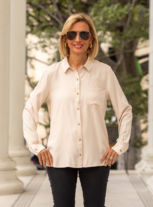 Butter Button Down Shirt With Pocket - Just Style LA