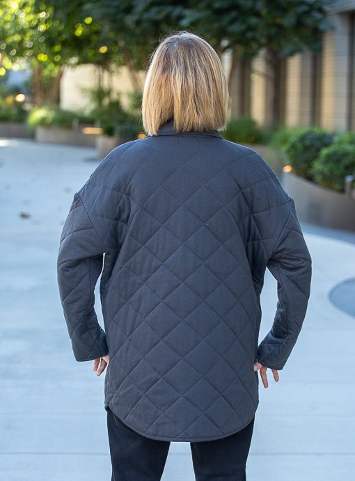 Charcoal Quilted Knit Oversized Parka Jacket – Just Style LA