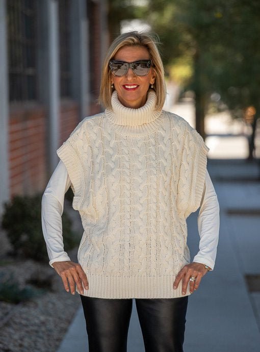 Cream Chunky Cable Knit Sweater Vest