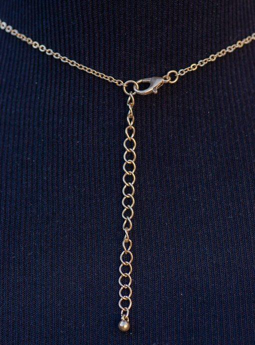 Gold Chain Necklace With Intricate Gold Teardrop Pendant - Just Style LA