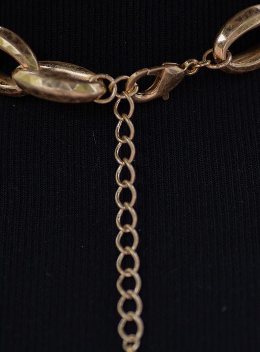 Gold Tone Lightweight Chunky Chain Necklace - Just Style LA