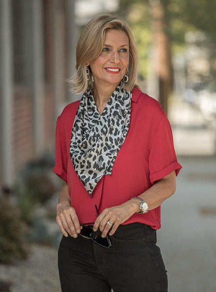 Black Gray Brushed Leopard Print Scarf Shawl – Just Style LA