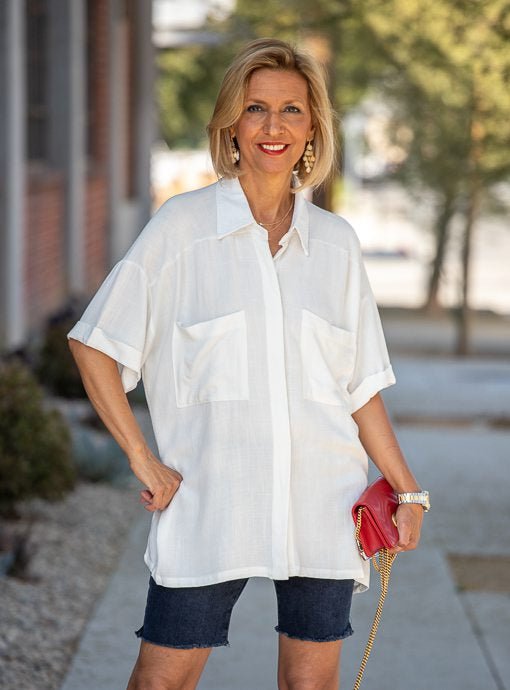 ivory short sleeve dress shirt Short-sleeve cotton and silk jacquard shirt